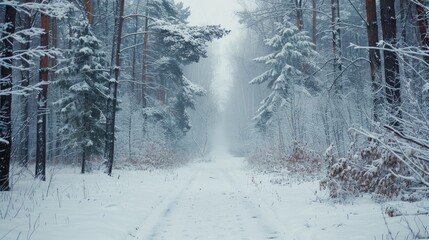 Canvas Print - A serene winter scene, perfect for seasonal designs