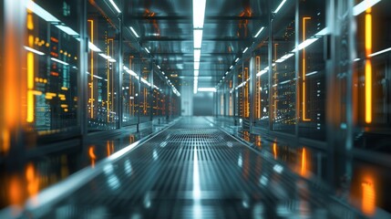 Leinwandbilder - An illustration of a CPU data center in 3D.