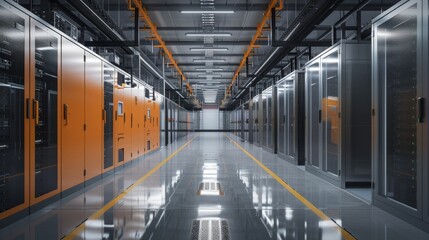 Leinwandbilder - Data center rendered in 3D.....