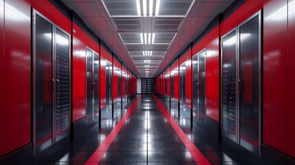 Leinwandbilder - An illustration in 3D about a data center......