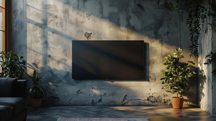 Aufkleber - Wall-mounted black LCD television