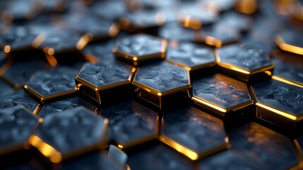 Fototapete - Abstract 3D hexagonal background.