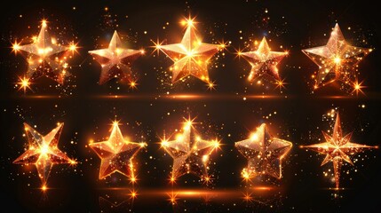 Aufkleber - Glowy, sparkling stars. Modern illustration.