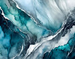 Blue gray watercolor abstract marble concrete wall wave design background
