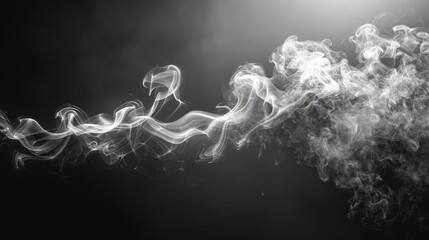 Sticker - An isolated background of black and white smoke.