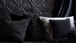 Luxurious Velvet Pillows and Plush Textured Bedding in a Cozy Bedroom Setting