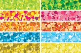 Fototapeta Nowy Jork - Colorful lenses or confetti web banners set. 10 commercial backgrounds. Hand drawn vector marketing collection.