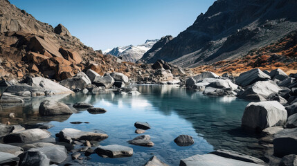 Wall Mural - lake and mountains.