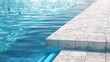 © Fotograf - A pool with steps leading into the water. Ideal for summer and relaxation concepts