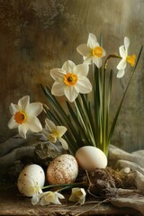 Sticker - A bunch of eggs sitting on a table. Perfect for food-related designs