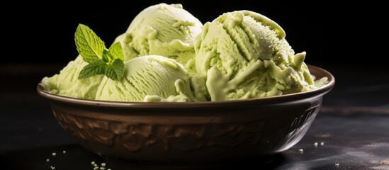 Poster - Mint-infused ice cream in bowl