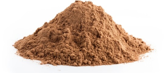 Poster - Pile of powdered cacao on white backdrop