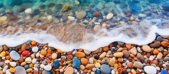 Aufkleber - Peaceful evening ocean shore rocks water closeup