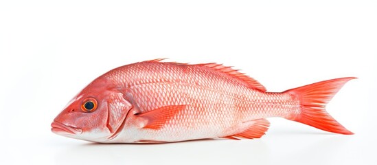 Fototapete - Red fish close-up on white surface