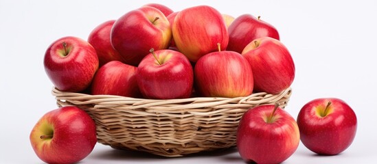 Fototapete - Basket filled with multiple apples on tabletop