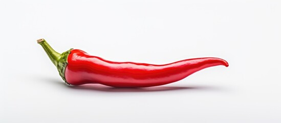 Fototapete - Red chili pepper on a plain white surface