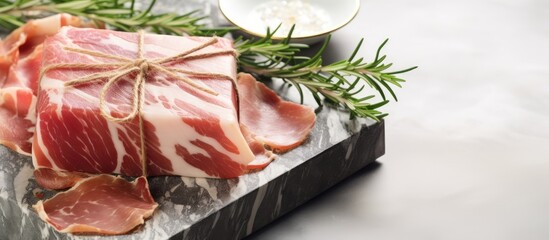 Aufkleber - Close-up of meat and rosemary on cutting board