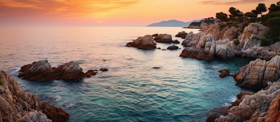 Poster - Rocky coast with ocean view