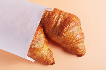 Wall Mural - Croissants in a paper bag