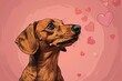 Puppy Love: Valentine's Dachshund with Hearts