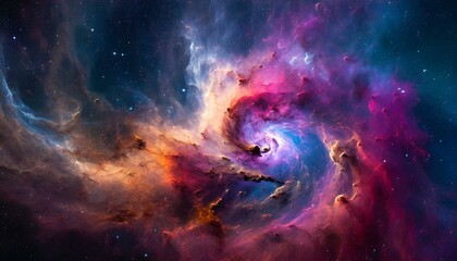 Wall Mural - colorful space galaxy cloud nebula, showcasing vibrant hues and swirling patterns reminiscent of cos