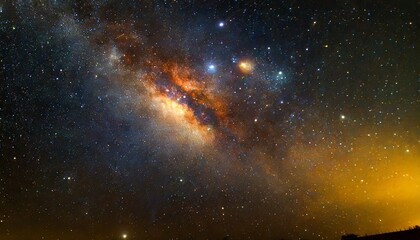 Wall Mural - astrophotography image of a starry night cosmos, featuring a mesmerizing universe spiral with galaxi