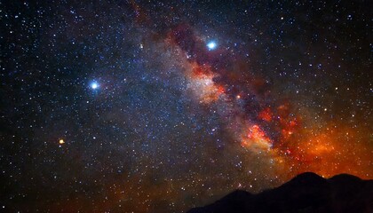 Wall Mural - astrophotography image of a starry night cosmos, featuring a mesmerizing universe spiral with galaxi
