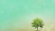 Tree stands alone, vibrant green, with Earth Day themed gradient background. A green tree is the centerpiece for Earth Day, with a sky to ground color fade.