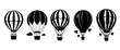 Balloon silhouette. Air Balloon set on white background