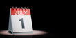 July 1 Calendar Spotlighted on Black Background
