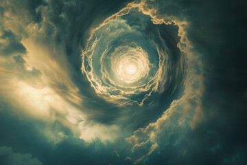 Wall Mural - the perspective inside the eye of a tornado - generative ai