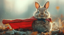 A Whimsical And Imaginative Illustration Of A Superhero Bunny, Capturing The Essence Of Heroism And Cuteness.