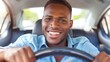 Smiling Man Driving Car
