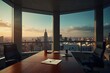 © Adnan - Modren city view from the top floor of smart office window,  modren office and city view