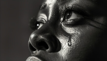 Canvas Print - A poignant image capturing the emotional turmoil of a woman - wide