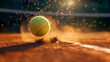 © MCGORIE - Tennis ball hitting the line on a clay court