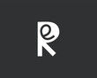 initial letter RE modern  logo design template