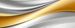 abstract wavy background with gold, silver and black colors
