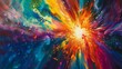 Energetic burst of light radiating with vibrant hues and dynamic energy
