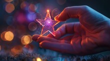 A Hand Holding Christmas Star