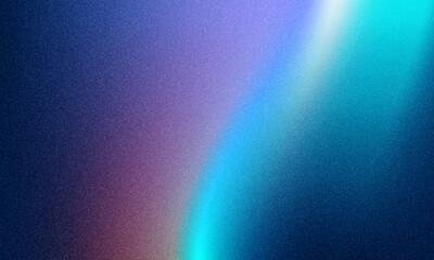 Poster - Grainy color gradient holographic background. Purple and blue glowing noise grunge texture. Blurred soft blend minimalist rough grungy backdrop. High quality illustration