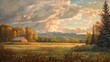 Captivating landscape painting evoking a sense of nostalgia in fine art