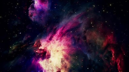 Wall Mural - Galaxy and Nebula. Abstract space background. Endless universe with stars and galaxies in outer space. Cosmos art. Motion design.
