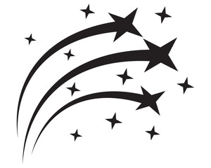 Wall Mural - abstract silhouette of shooting star. shooting stars icon vector set. meteorite and comet symbols. f