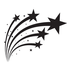 Wall Mural - shooting stars icon vector set. black falling stars icon. abstract silhouette of shooting star. mete