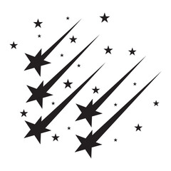 Wall Mural - falling star, meteor. shooting stars icon vector set. abstract silhouette of shooting star. meteorit