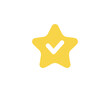 Premium check mark sign icon. Star and tick icon. Star with a check mark vector design and illustration.
