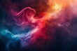 A cosmic display of abstract colors swirling like a fiery dance against a dark backdrop