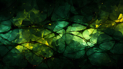Digital green and yellow strings tangled together abstract graphic poster web page PPT background