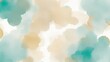 Hazy watercolor splashes of pastel Brown Teal Gold and white Background